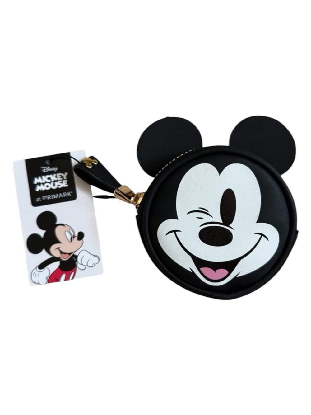 NWT Disney Mickey Mouse Primark Black Coin Pouch with Gold Zipper
